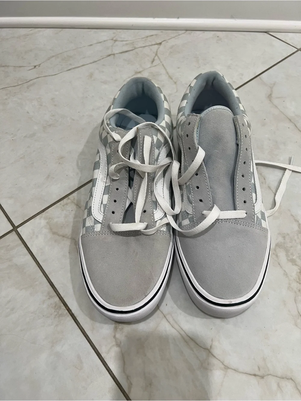 NEW VANS Gray Checkered Old Skool Sneakers Size 11.5 US